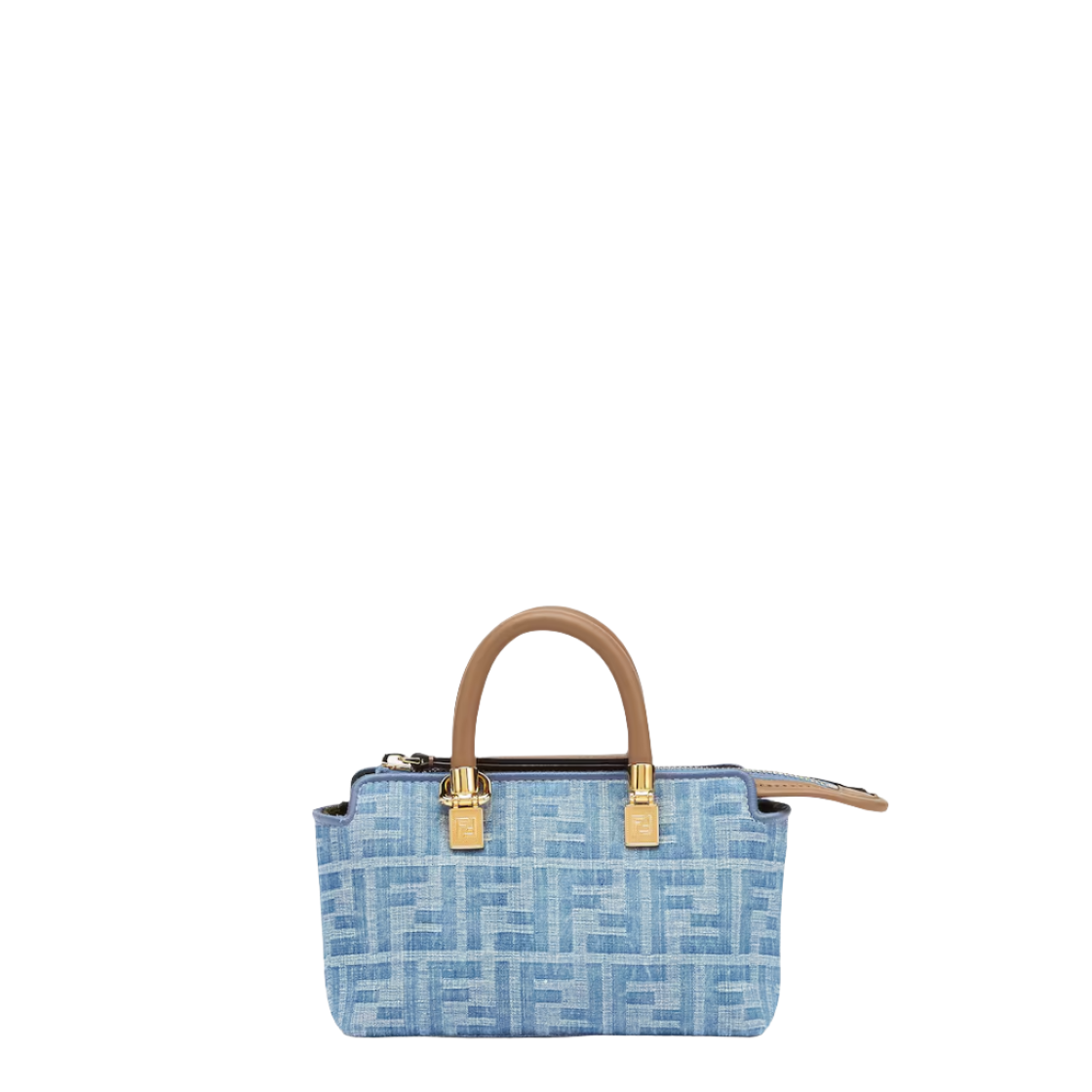 Fendi By The Way Mini - Light blue FF denim fabric mini bag