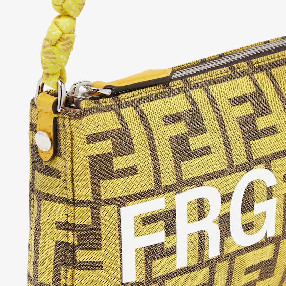 Fendi Baguette Pouch - Fendi x FRGMT yellow FF fabric bag