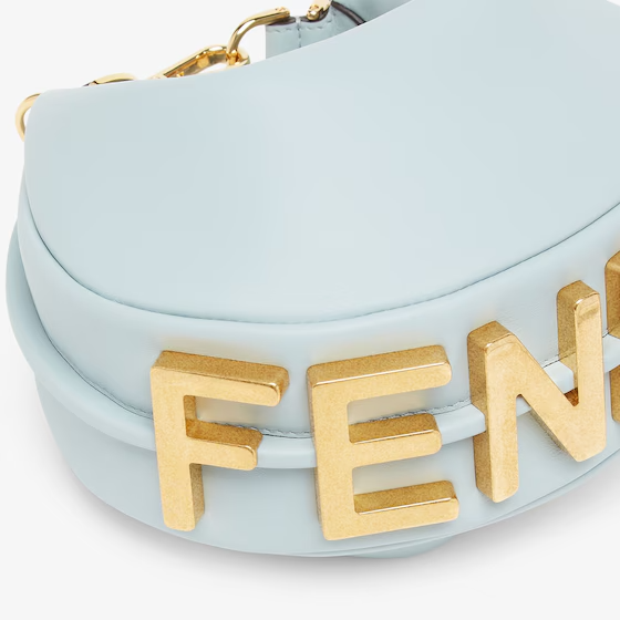 Fendi Fendigraphy Mini - Light blue leather mini bag