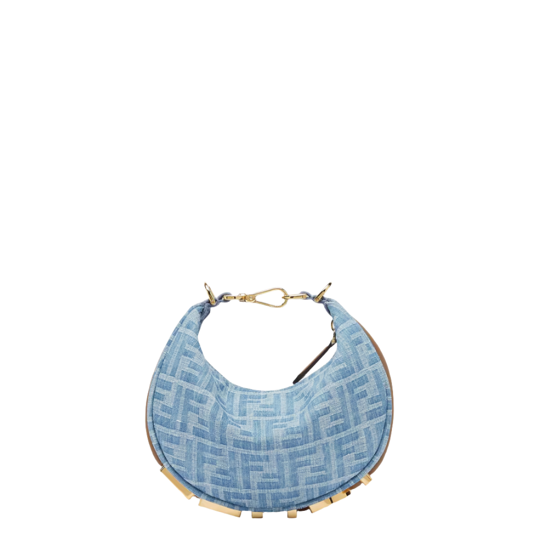 Fendi Fendigraphy Mini - Light blue FF denim fabric mini bag
