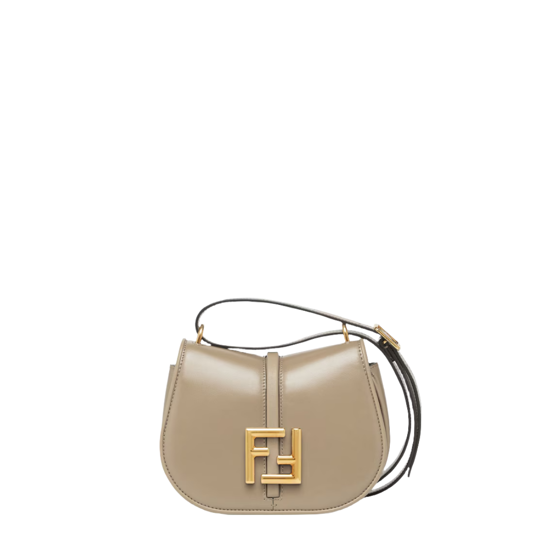 Fendi C mon Mini Dove grey smooth leather and full grain leather bag