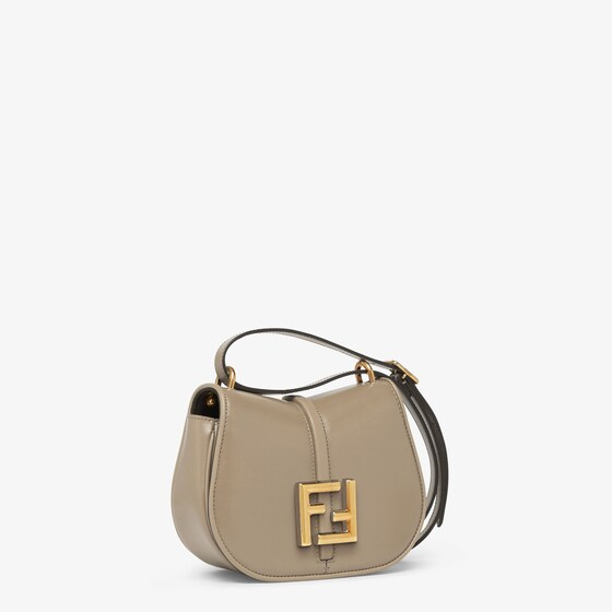 Fendi C mon Mini Dove grey smooth leather and full grain leather bag