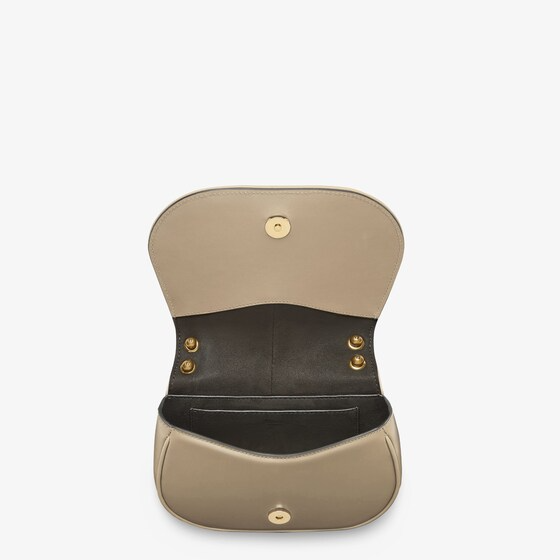 Fendi C mon Mini Dove grey smooth leather and full grain leather bag