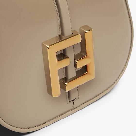 Fendi C mon Mini Dove grey smooth leather and full grain leather bag