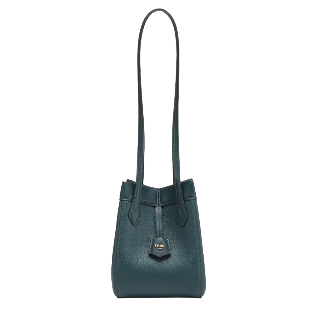 Fendi Origami Mini - Dark green leather mini bag that can be transformed