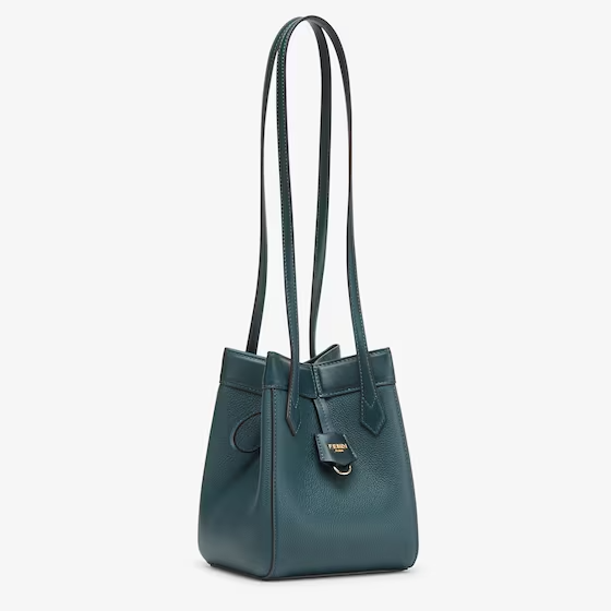 Fendi Origami Mini - Dark green leather mini bag that can be transformed