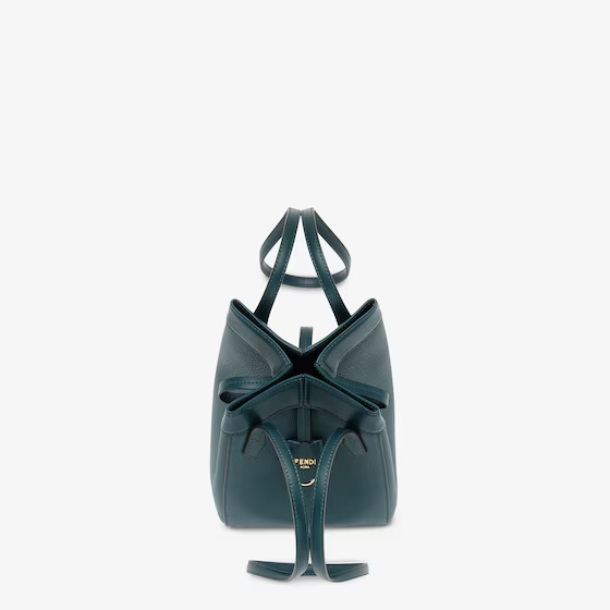Fendi Origami Mini - Dark green leather mini bag that can be transformed