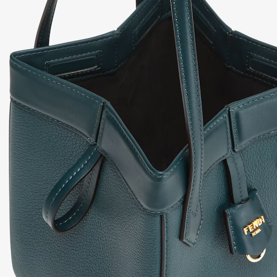 Fendi Origami Mini - Dark green leather mini bag that can be transformed