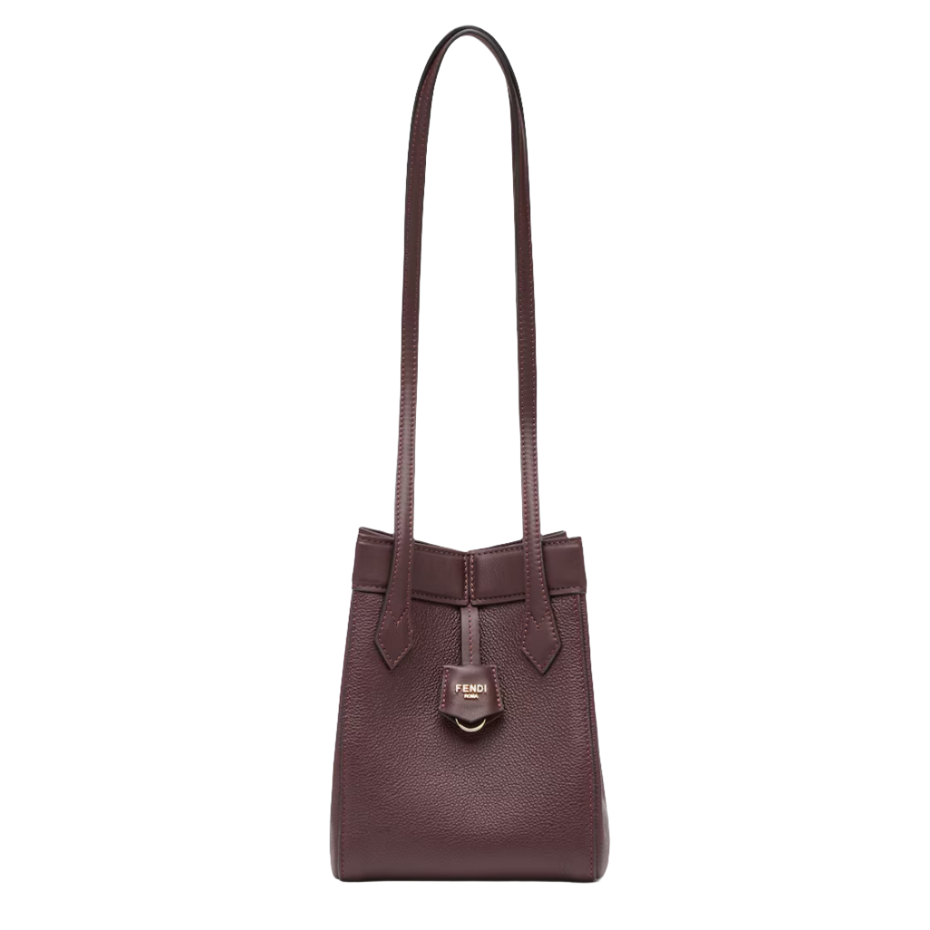 Fendi Origami Mini - Burgundy leather mini bag that can be transformed