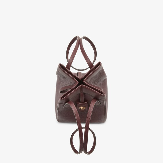 Fendi Origami Mini - Burgundy leather mini bag that can be transformed