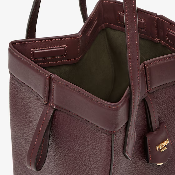 Fendi Origami Mini - Burgundy leather mini bag that can be transformed