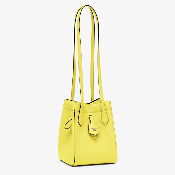 Fendi Origami Mini - Acid yellow leather bag that can be transformed