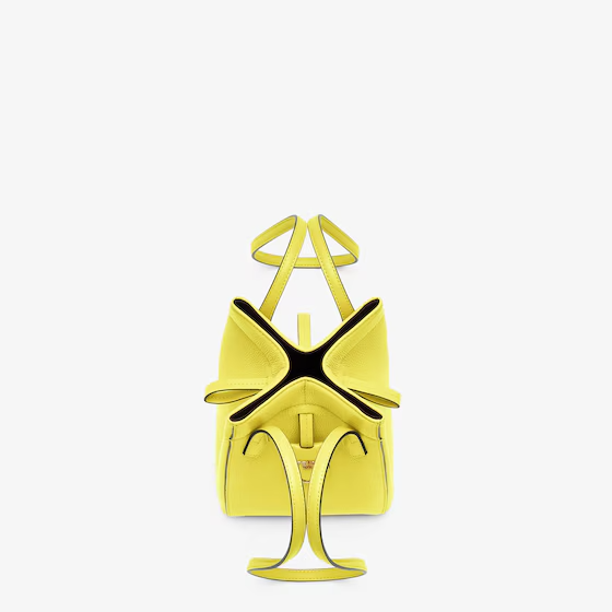 Fendi Origami Mini - Acid yellow leather bag that can be transformed