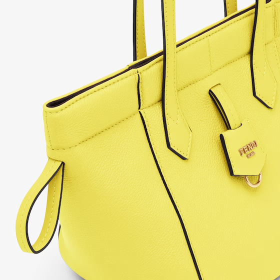 Fendi Origami Mini - Acid yellow leather bag that can be transformed