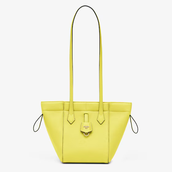 Fendi Origami Mini - Acid yellow leather bag that can be transformed