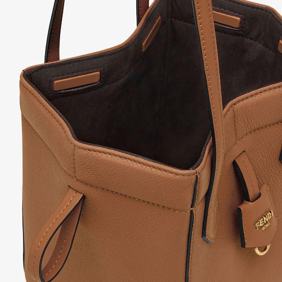 Fendi Origami Mini - Brown leather mini bag that can be transformed