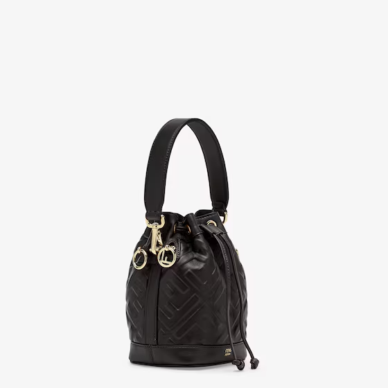 Fendi Mon Tresor - Black leather mini-bag with FF motif