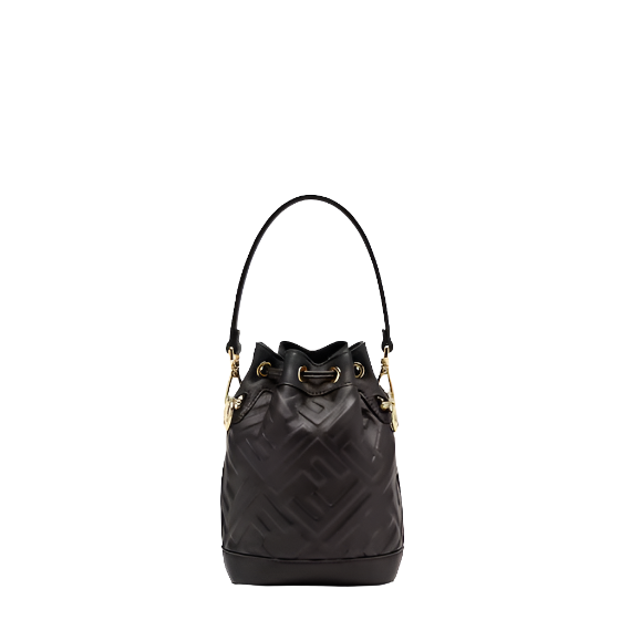 Fendi Mon Tresor - Black leather mini-bag with FF motif