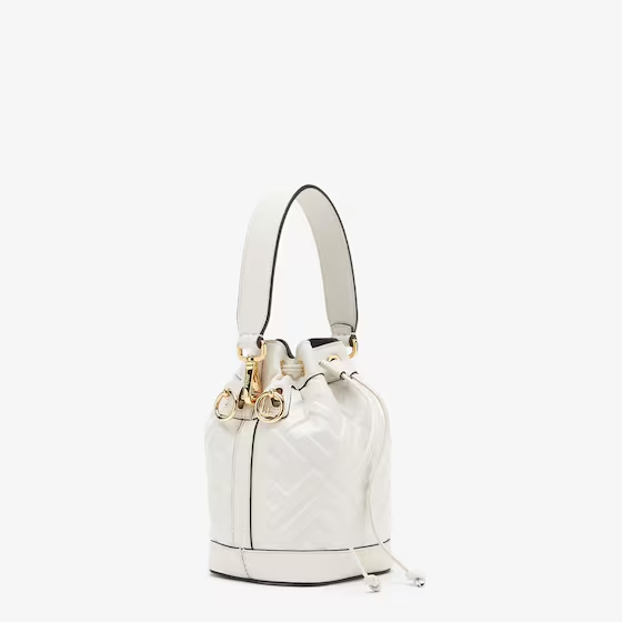 Fendi Mon Tresor - White leather mini-bag with FF motif