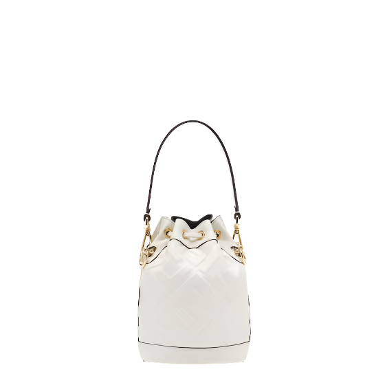 Fendi Mon Tresor - White leather mini-bag with FF motif