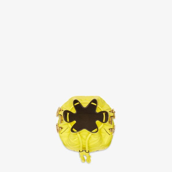 Fendi Mon Mon Tresor  Acid yellow leather mini bag with FF motif