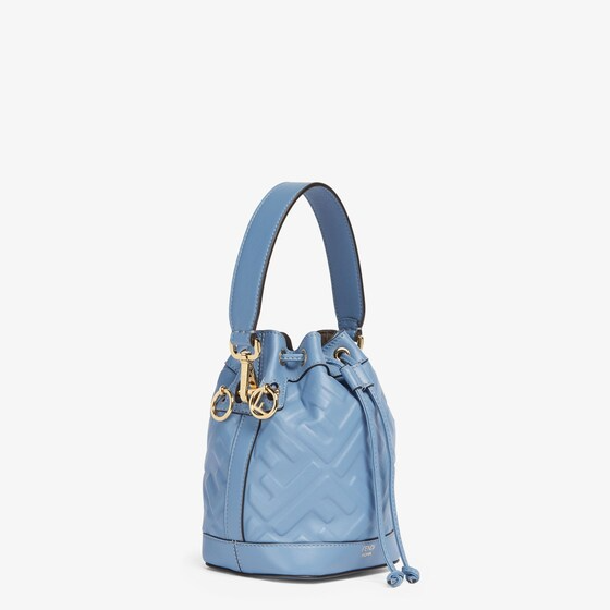 Fendi Mon Tresor - Light blue leather mini-bag with FF motif