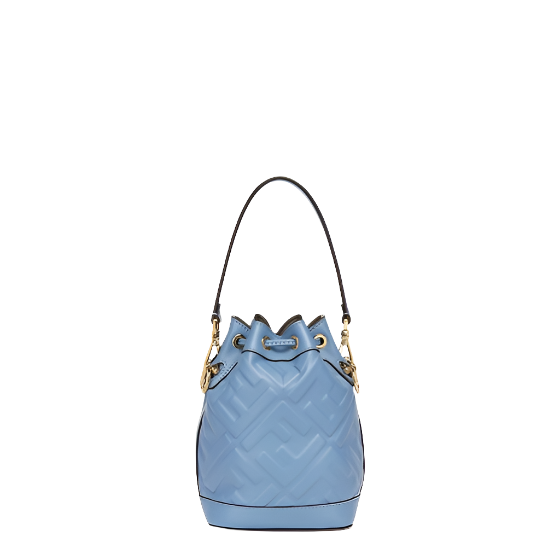 Fendi Mon Tresor - Light blue leather mini-bag with FF motif