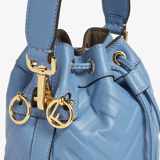 Fendi Mon Tresor - Light blue leather mini-bag with FF motif