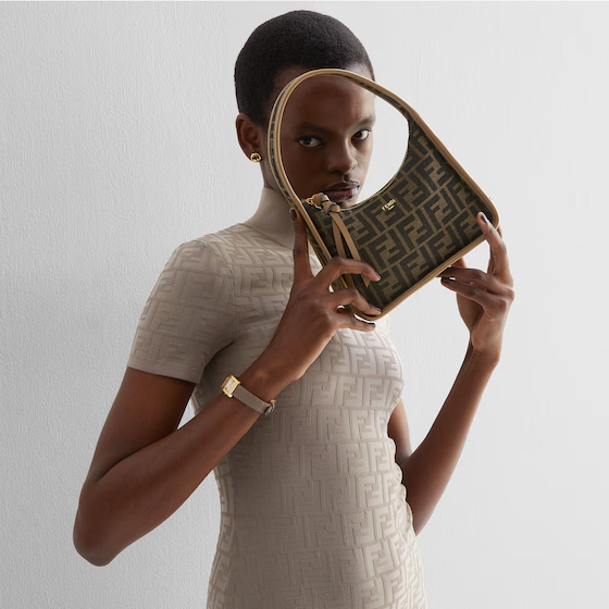 Fendi Mini Fendessence - Brown FF fabric mini-bag