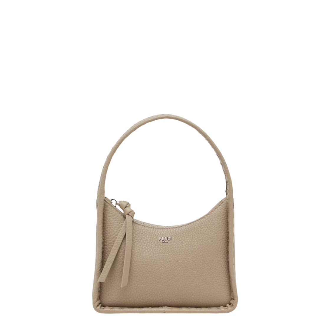 Fendi Mini Fendessence - Small dove grey Selleria bag with 264 hand-sewn topstitches