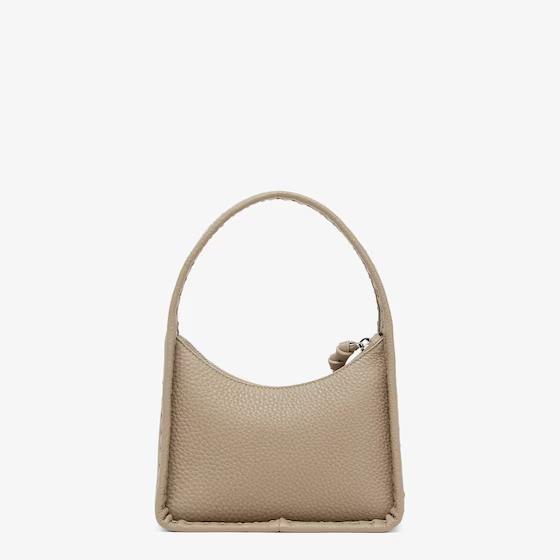 Fendi Mini Fendessence - Small dove grey Selleria bag with 264 hand-sewn topstitches