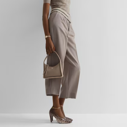 Fendi Mini Fendessence - Small dove grey Selleria bag with 264 hand-sewn topstitches