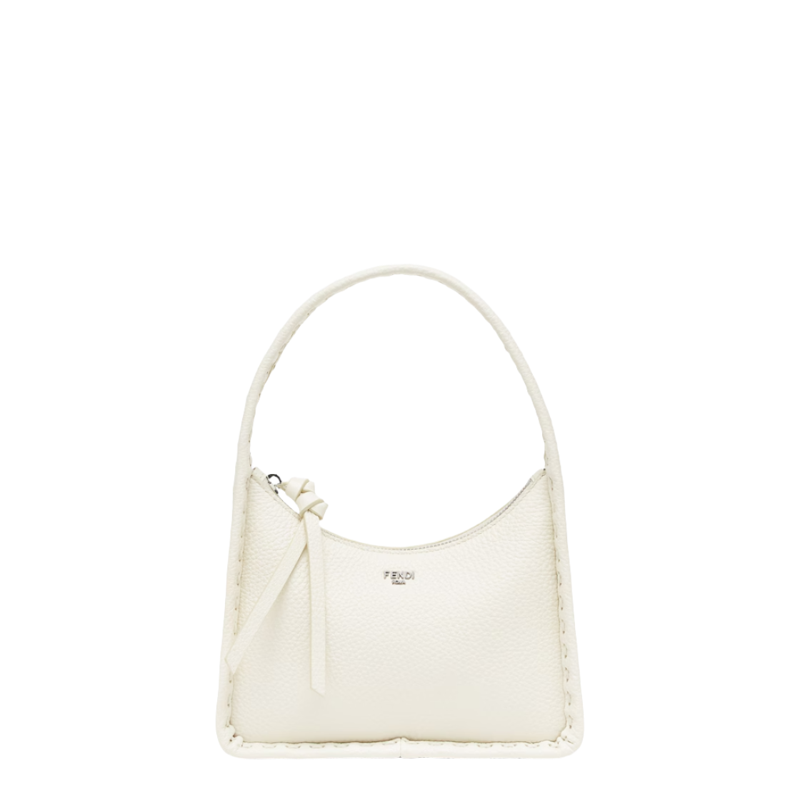 Fendi Mini Fendessence - Small ice white Selleria bag with 264 hand-sewn topstitches