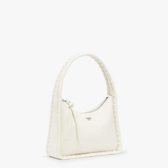 Fendi Mini Fendessence - Small ice white Selleria bag with 264 hand-sewn topstitches