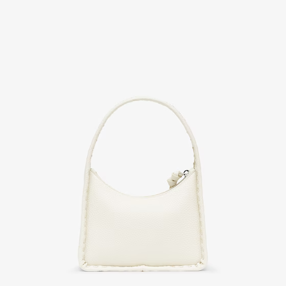 Fendi Mini Fendessence - Small ice white Selleria bag with 264 hand-sewn topstitches
