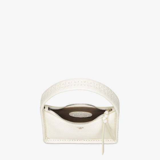 Fendi Mini Fendessence - Small ice white Selleria bag with 264 hand-sewn topstitches