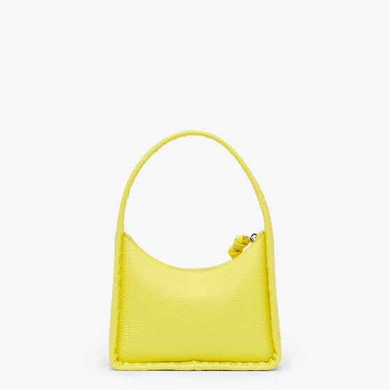 Fendi Mini Fendessence - Small acid yellow Selleria bag with 264 hand-sewn topstitches