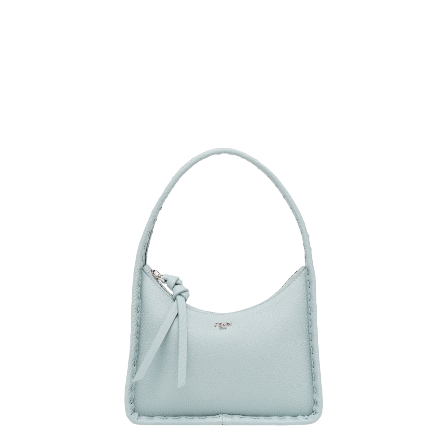 Fendi Mini Fendessence - Small light blue Selleria bag with 264 hand-sewn topstitches