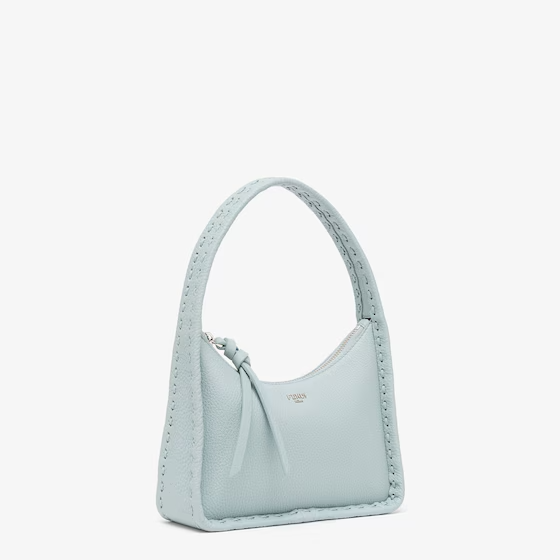 Fendi Mini Fendessence - Small light blue Selleria bag with 264 hand-sewn topstitches