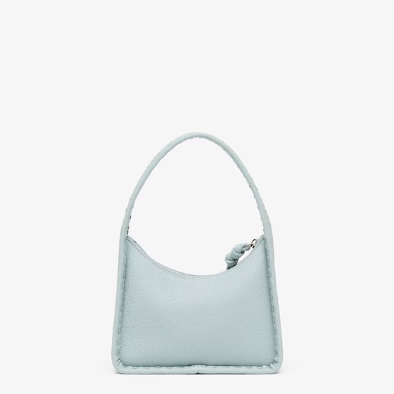 Fendi Mini Fendessence - Small light blue Selleria bag with 264 hand-sewn topstitches