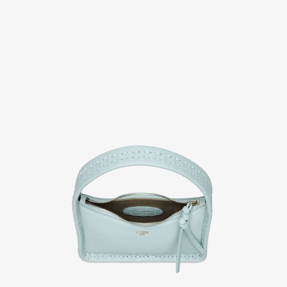 Fendi Mini Fendessence - Small light blue Selleria bag with 264 hand-sewn topstitches