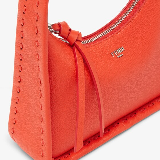 Fendi Mini Fendessence - Small red Selleria bag with 264 hand-sewn topstitches