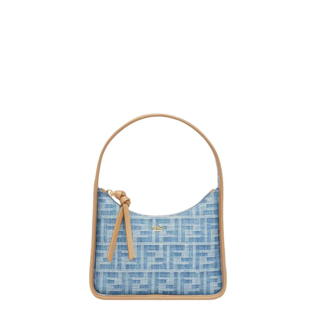 Fendi Mini Fendessence   Light blue FF denim fabric mini bag