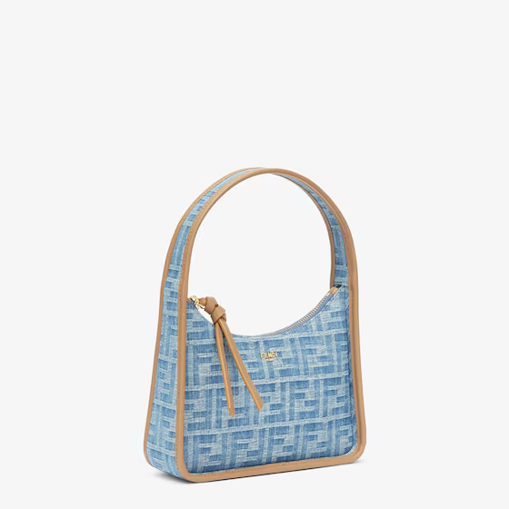 Fendi Mini Fendessence   Light blue FF denim fabric mini bag