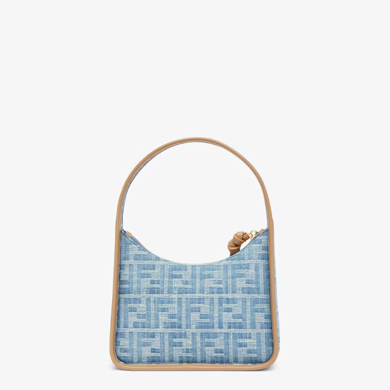 Fendi Mini Fendessence   Light blue FF denim fabric mini bag