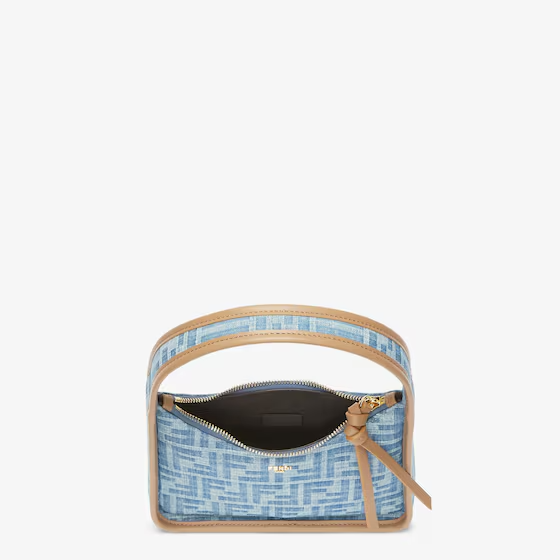 Fendi Mini Fendessence   Light blue FF denim fabric mini bag