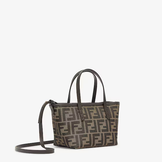 Fendi Roll Mini - Brown FF jacquard mini bag