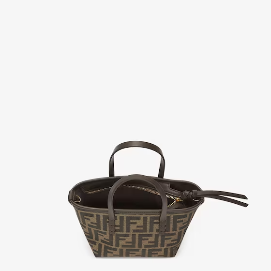 Fendi Roll Mini - Brown FF jacquard mini bag