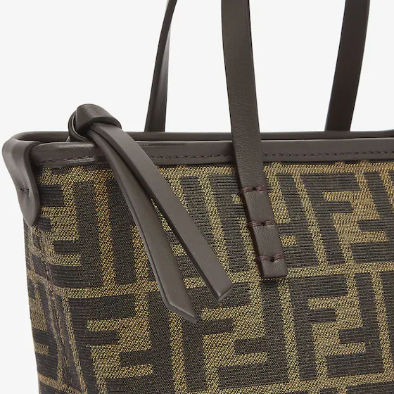 Fendi Roll Mini - Brown FF jacquard mini bag