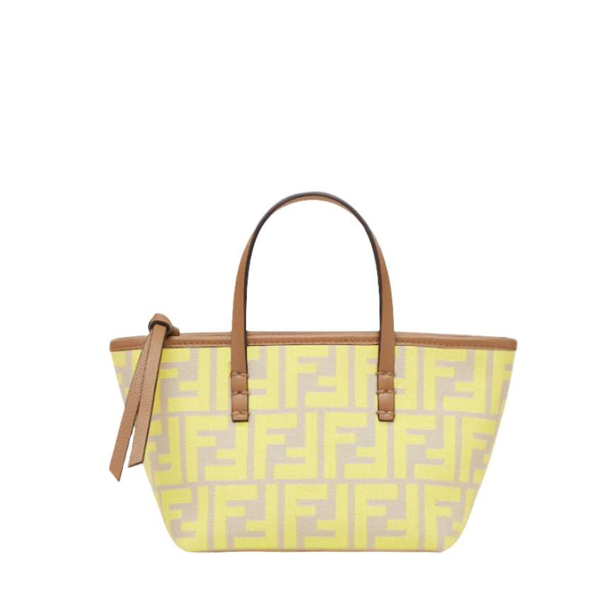 Fendi Roll Mini - Yellow FF jacquard mini bag
